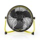 Nedis Ventilateur de Plancher au Design Industriel Diamètre 30cm 3 Vitesses Jaune/Noir