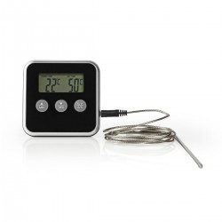 Nedis Thermomètre à Viande 0 - 250 °C Affichage Numérique Minuteur