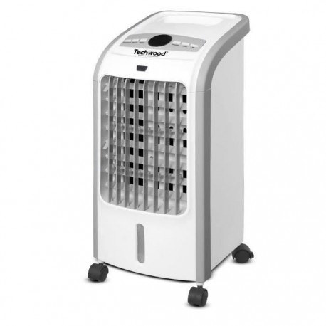 Techwood Rafraîchisseur d'air - Flux d'air 300m3/h - 80W - Reservoir 4L - Minuterie - Oscilation horizontale et verticale