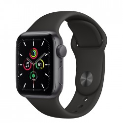Apple Watch SE GPS Aluminium Gris Sideral 40mm Bracelet Sport Noir MYDP2 (late 2020)
