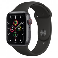 Apple Watch SE GPS   Cellular Aluminium Gris Sideral 44mm Bracelet Sport Noir MYF02 (late 2020)