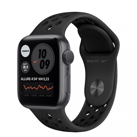 Apple Watch SE GPS Aluminium Gris Sideral 40mm Bracelet Sport Nike Noir M00X2 (late 2020)