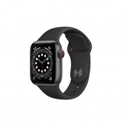 Apple Watch Series 6 GPS Cellular Aluminium Gris Sideral 40 mm Bracelet Sport Noir M06P3 (late 2020)