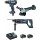 Makita Ensemble de 3 machines 18 V Li-Ion 4 Ah (DDF482 + DGA504 + DHR241) Makita DLX3078MJ