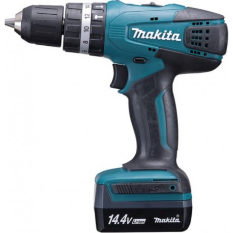 Makita Perceuse visseuse à percussion 14,4 Volts Li-Ion 1,3 Ah diamètre 10 mm modèle HP347DWE