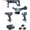 Makita Ensemble de 4 machines 18 V Li-Ion 5 Ah (DGA504 + DDF482 + DHR241 + DTD153) Makita DLX4080TX1
