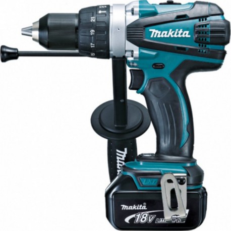 Makita Perceuse visseuse à percussion Li-Ion 18 Volts 4 Ah diamètre 13 mm modèle DHP458RMJ