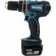 Makita Perceuse visseuse à percussion sans fil 14,4 Volts Li-Ion 4 Ah Ø diamètre 13mm DHP446RMJ