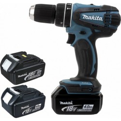 Makita Perceuse visseuse à percussion 18 Volts Li-Ion 4 Ah diamètre 13 mm modèle DHP456RMJ-P