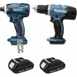 Makita Pack d'outillage de 2 machines 18 Volts Li-Ion 1,5 Ah (DTD146 + DDF453) modèle DLX2022YJ