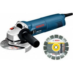 Meuleuse angulaire 125 mm Bosch PROFESSIONNEL GWS 1000 + 1 disque diamant universel + coffret de transport Bosch 0601821900