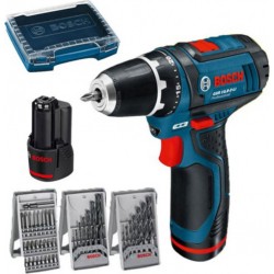 Perceuse visseuse Bosch sans fil GSR 10,8 Volts avec coffret L-BOXX et 39 accessoires - Bosch-Pro 0615990GD9