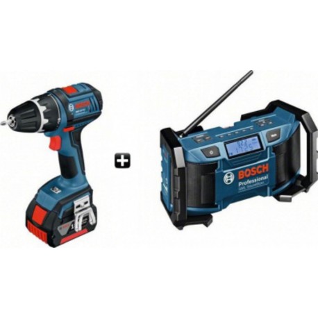 Radio de chantier Bosch pro GML SoundBoxx + coffret L-BOXX 2 batteries 4Ah 0601429902