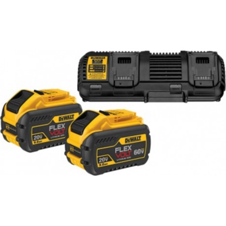 DeWALT Pack 2 batteries XR FLEXVOLT 18V/54V 9Ah/3Ah Li-Ion + chargeur double Dewalt DCB132X2