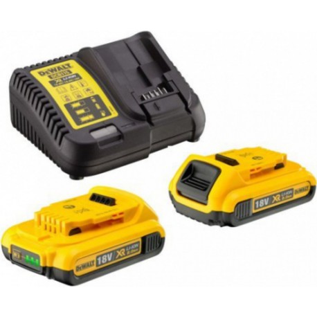 DeWALT Pack Batteries XR 18V : 2 batteries 2 Ah-Lion + chargeur Dewalt DCB115D2