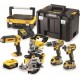 DeWALT Kit 5 outils 18 Volts Perceuse-visseuse + visseuse à chocs + scie sauteuse + scie circulaire DCS391 + Lampe Dewalt DCK551