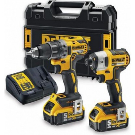 DeWALT Kit 2 outils 18 Volts : Perceuse -visseuse COMPACT (DCD791) + Visseuse à chocs (DCF887) Dewalt DCK268P2T