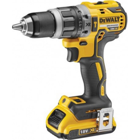 DeWALT Perceuse visseuse Dewalt percussion 13 mm Compact 18V 2Ah Li-Ion G2 XR Moteur Brushless sans charbon coffret T-STAK DCD79