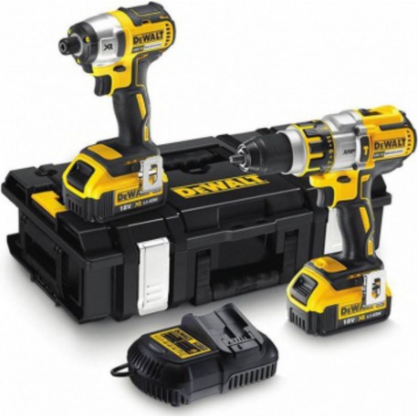 DeWALT Perceuse visseuse Dewalt percussion XRP DCD995 + Visseuse à chocs DCF886 + 2 batteries 18V 4Ah Mallette TOUGH SYSTEM DCK2