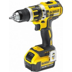 DeWALT Perceuse visseuse Dewalt percussion 13mm Compact 14,4 Volts 4Ah Li-Ion moteur Brushless sans charbon DCD737M2