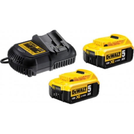 DeWALT Pack 2 batteries Dewalt 18 Volts Li-Ion 5Ah + chargeur DCB105P2