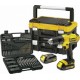 DeWALT PERCEUSE VISSEUSE COMPACT 10 MM - 14,4V LI-ION XR - 1,3 AH + 109 ACCESSOIRES + malette TSTAK - Dewalt DCK734C2T