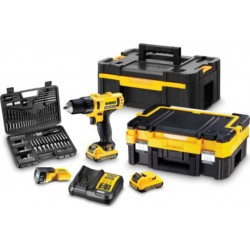 DeWALT Perceuse visseuse Dewalt de 10,8V - 2Ah Li-ion + lampe Led DCL508 + 109 accessoires en coffret T-STAK DCK710D2FT