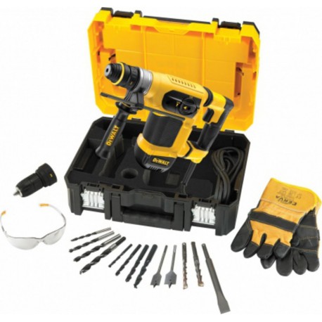 DeWALT Perforateur Dewalt SDS Plus 32 mm poignée en L mandrin changement rapide acccessoires livré en coffret T-STAK D25414KT