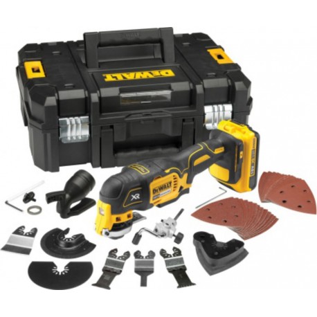 DeWALT Multi Cutter découpeur ponceur multifonctions Dewalt 18 Volts 2Ah Li-Ion Brushless 32 accessoires coffret T-STAK DCS355D2