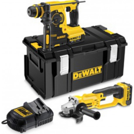 DeWALT Pack machine outils 18V - 4Ah Li-ion - Perforateur SDS-Plus DCH253 + meuleuse 125mm DCG412 DCK271M2