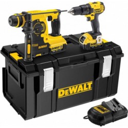 DeWALT Pack machine outils 18V - 4Ah Li-ion - Perceuse compact + Perforateur SDS-Plus DCK287M2