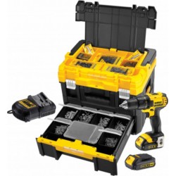 DeWALT Perceuse Visseuse 14,4 Volts - 1,5 Ah XR + Accessoires + coffret T-BOX 2 - Dewalt DCK730C2T