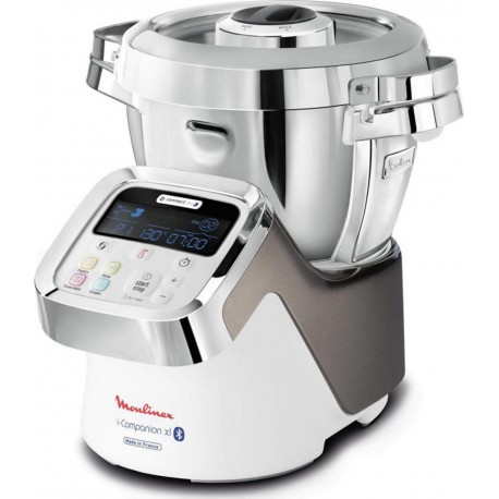 Moulinex Robot Cuiseur Connecté I-Companion XL Gris 1550W 4,5L HF906B10