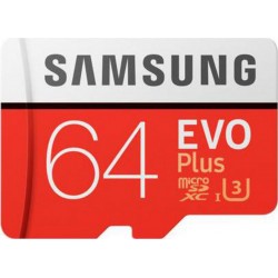 Samsung Carte mémoire Micro SD EVO PLUS 64 Go + adaptateur SD