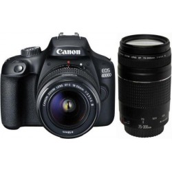 Canon Appareil Photo Réflex EOS 4000D + Objectif EF-S 18-55 mm III + 75-300 III