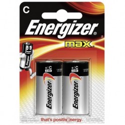 Energizer Max 2 piles 9V alcalines C/LR14 (lot de 4)
