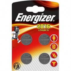 Energizer 4 piles boutons lithium 3V CR 2016 (lot de 2)