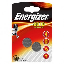 Energizer 2 piles boutons lithium 3V CR 2016 (lot de 2)