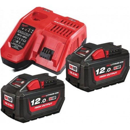 Milwaukee Pack 2 batteries + chargeur M18 HNRG-122 4933464261