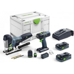 Festool Pack perceuse visseuse T 18+3 + scie sauteuse pendulaire PSC 420 I-Set 576529