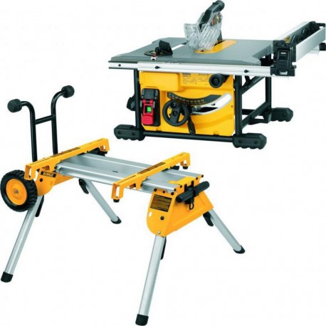 Dewalt Scie sur table compacte 210 mm 1850W + Piétement à roulettes DE7400 DWE7485RS