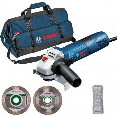 Bosch Pack meuleuse GWS 7-125 + 2 disques diamant + 1 sac de transport