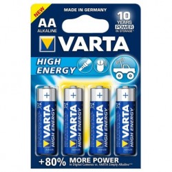 Varta Alkaline High Energy 4 piles 1,5V AA (lot de 4)