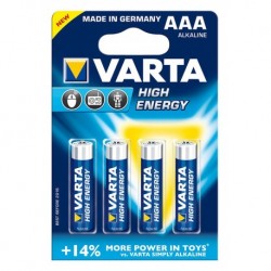 Varta Alkaline High Energy 4 piles 1,5V AAA (lot de 4)