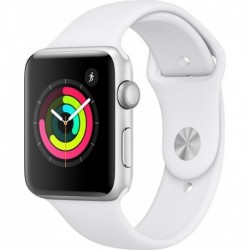 Apple Watch Montre connectée 42MM Alu Argent / Blanc Series 3
