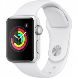 Apple Watch Montre connectée 38MM Alu Argent / Blanc Series 3