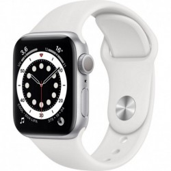Apple Watch Montre connectée 40MM Alu Argent/Blanc Series 6