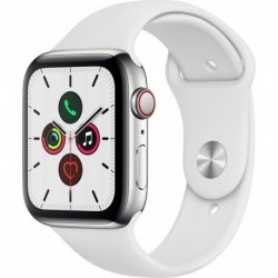 Apple Watch Montre connectée 44MM Acier/Blanc Series 5 Cellular