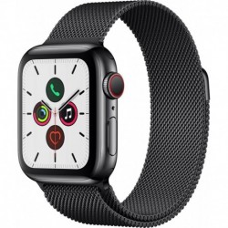 Apple Watch Montre connectée 40MM Acier Noir/Boucle No Mi Series 5 Ce