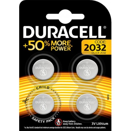 Duracell 4 piles 3V lithium 2032 (lot de 2)